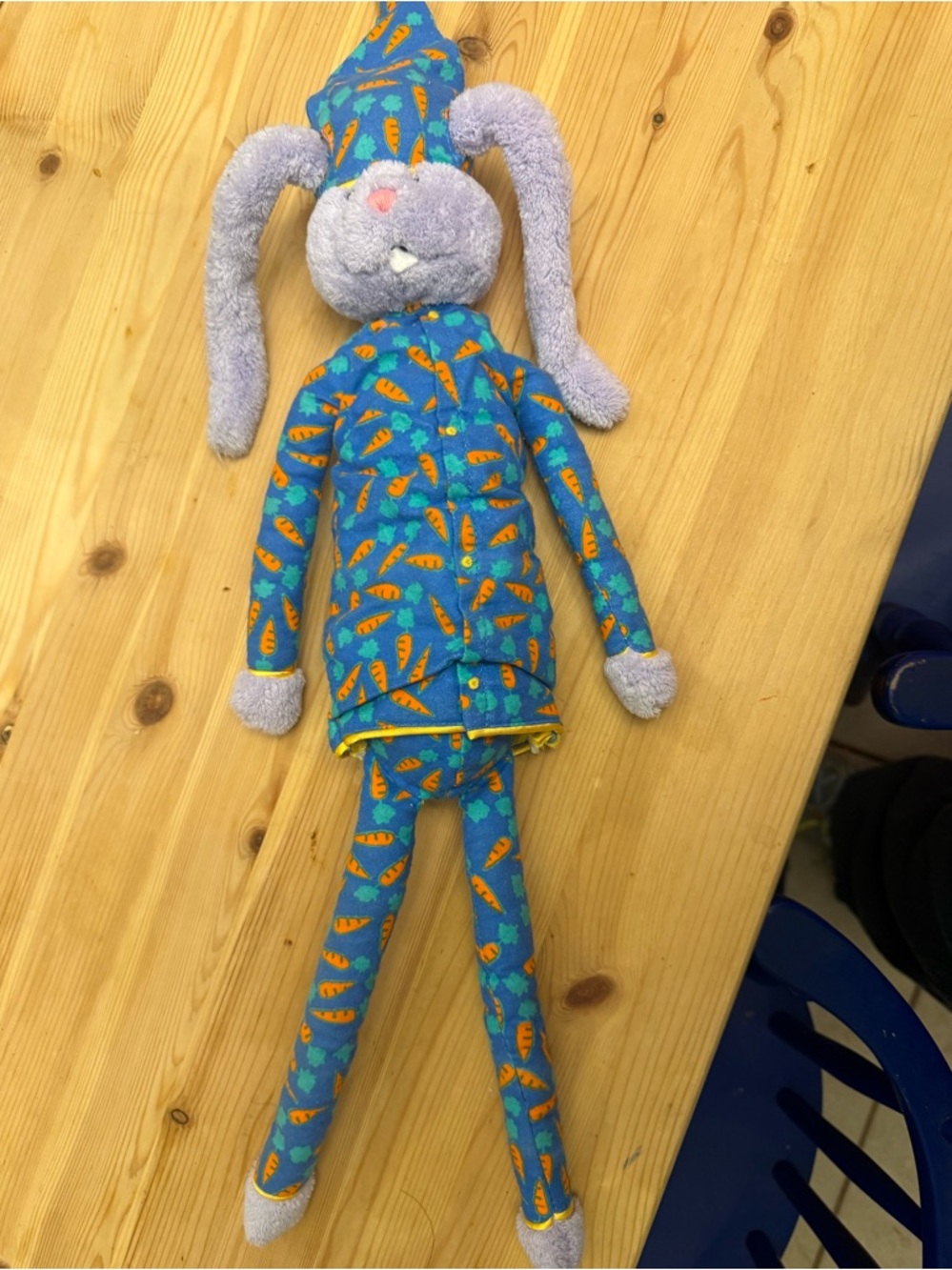 Manhattan Toy Company bunny in carrot pajamas vintage plush 2002 EUC